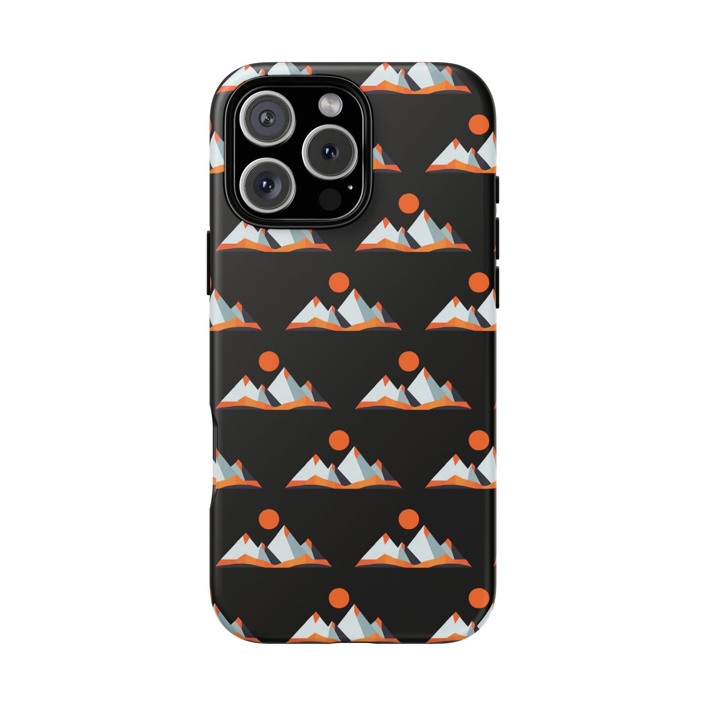 Geometrik Dağ ve Güneş – Minimalist Sanat Telefon Kılıfı