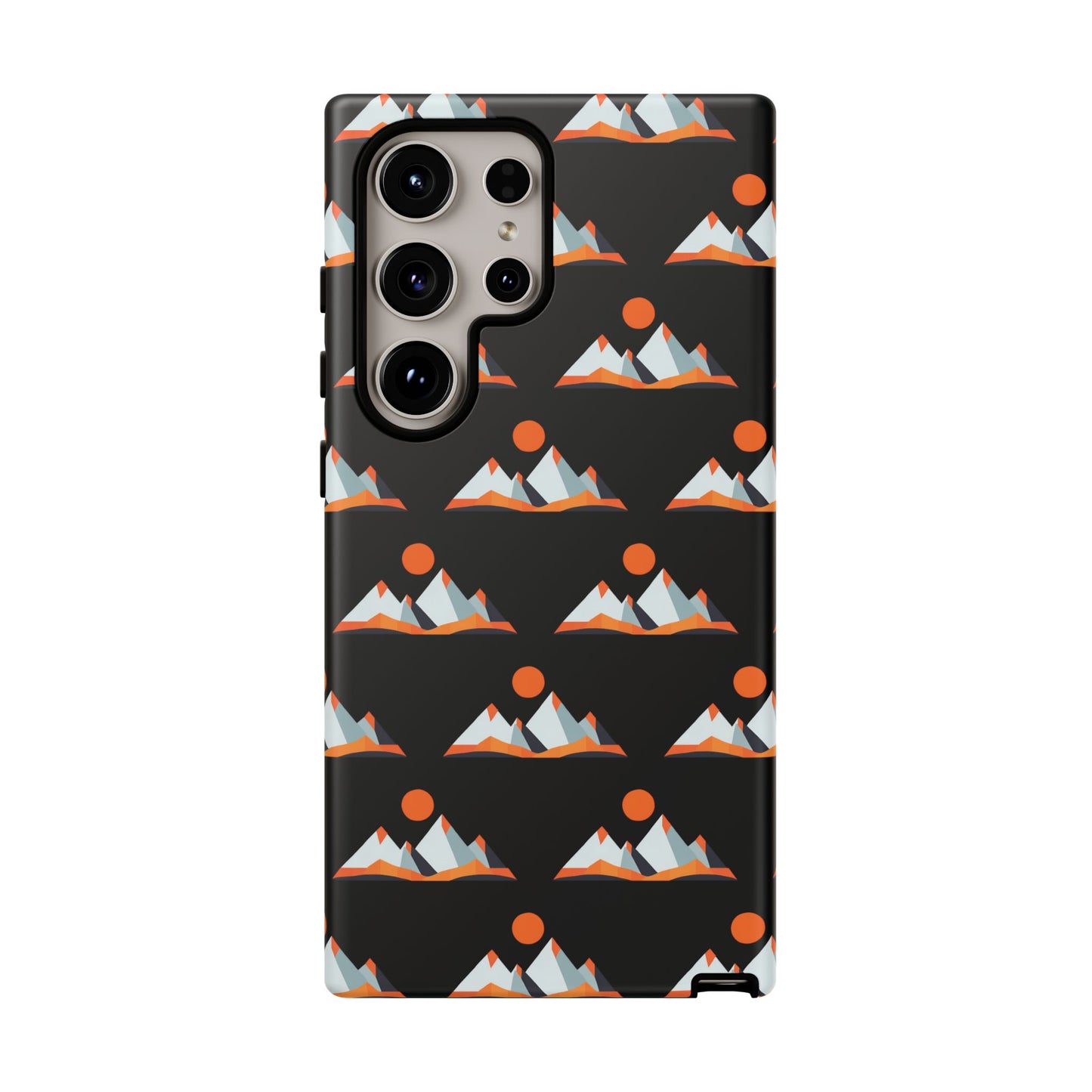 Geometrik Dağ ve Güneş – Minimalist Sanat Telefon Kılıfı