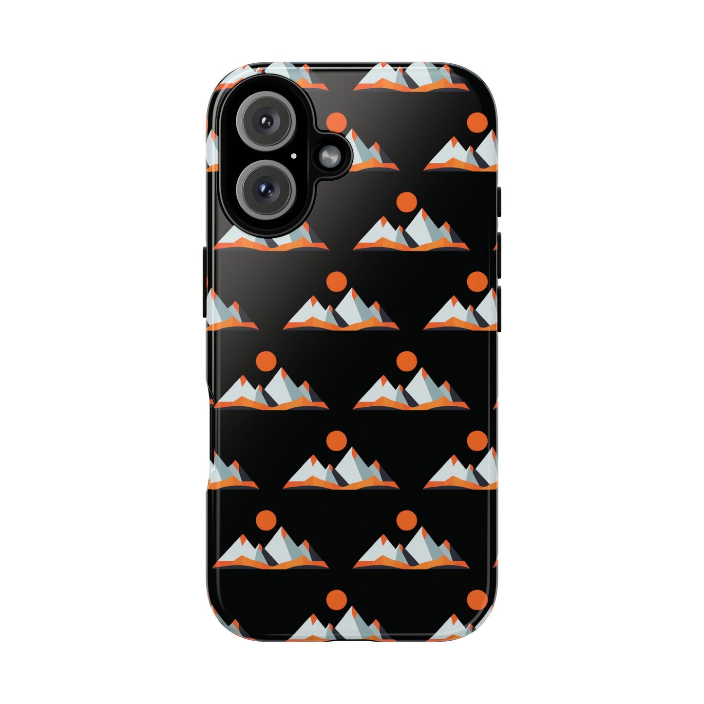 Geometrik Dağ ve Güneş – Minimalist Sanat Telefon Kılıfı