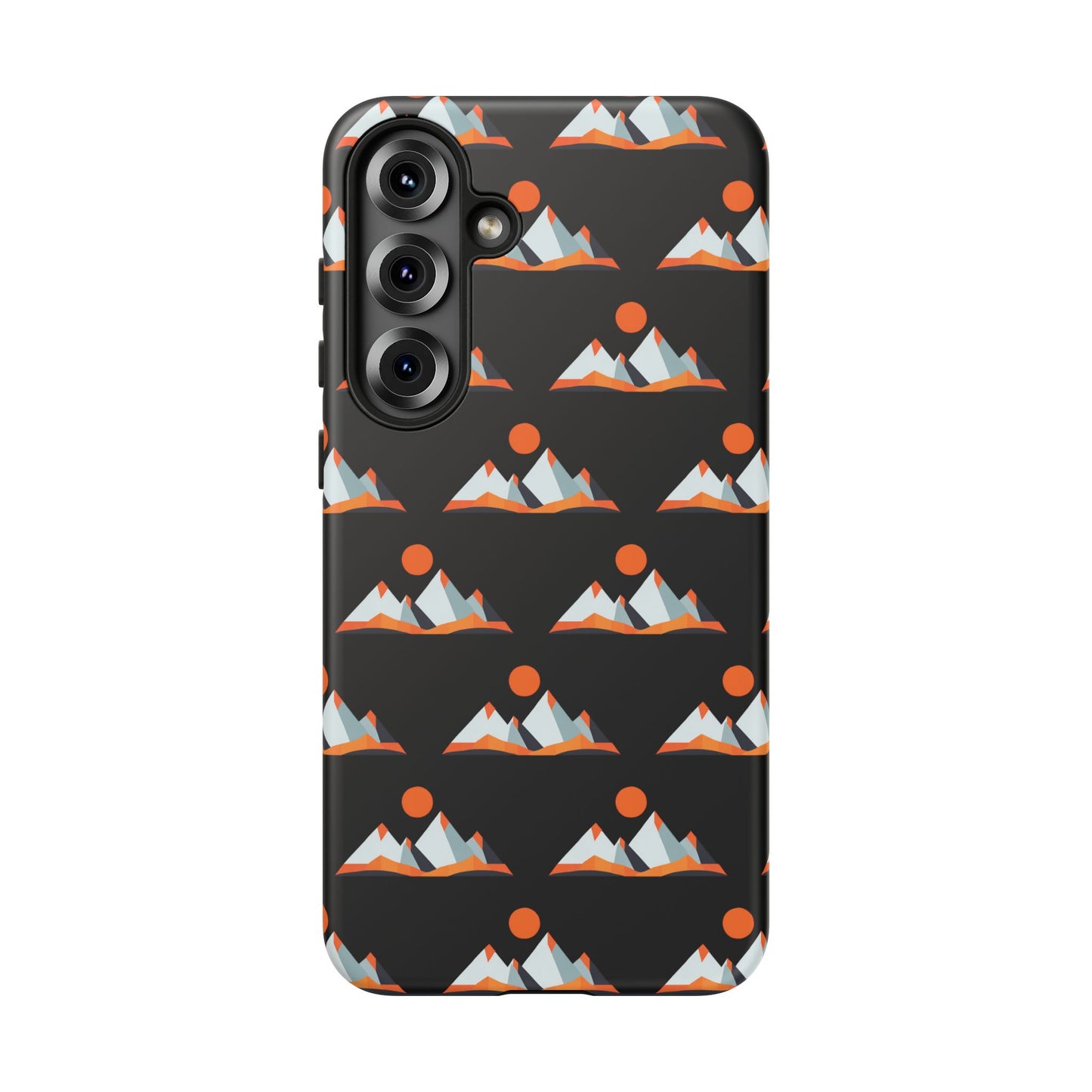 Geometrik Dağ ve Güneş – Minimalist Sanat Telefon Kılıfı