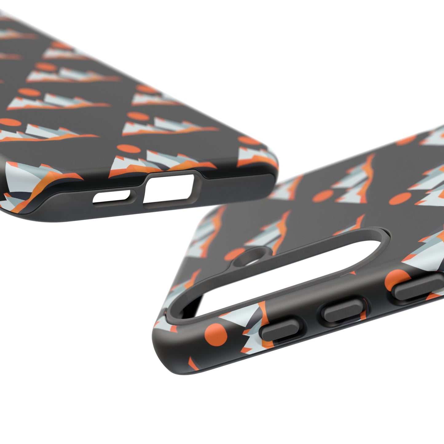 Geometrik Dağ ve Güneş – Minimalist Sanat Telefon Kılıfı