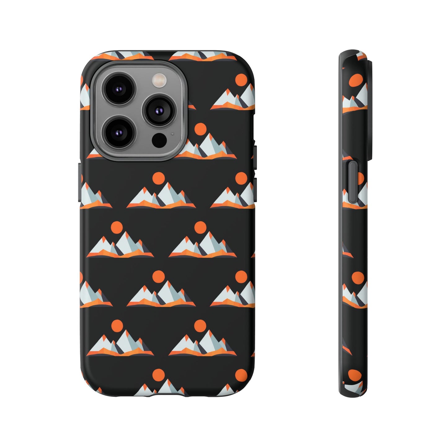 Geometrik Dağ ve Güneş – Minimalist Sanat Telefon Kılıfı