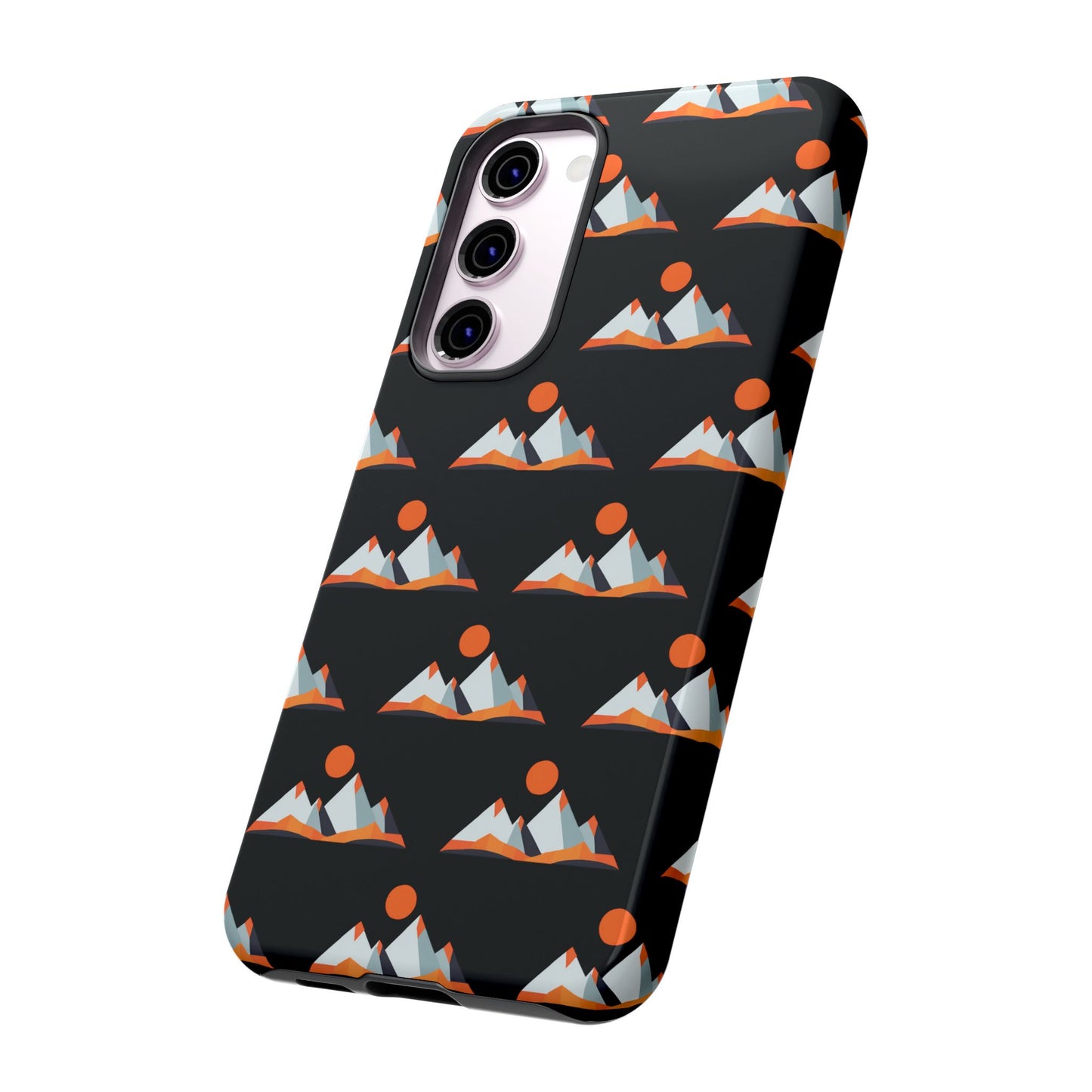 Geometrik Dağ ve Güneş – Minimalist Sanat Telefon Kılıfı