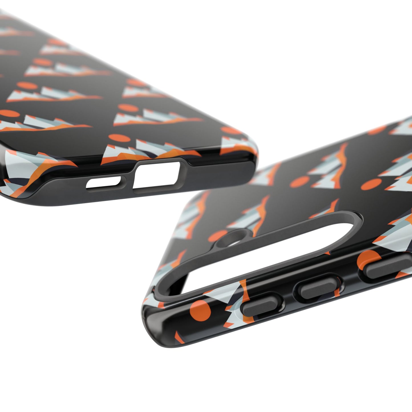 Geometrik Dağ ve Güneş – Minimalist Sanat Telefon Kılıfı