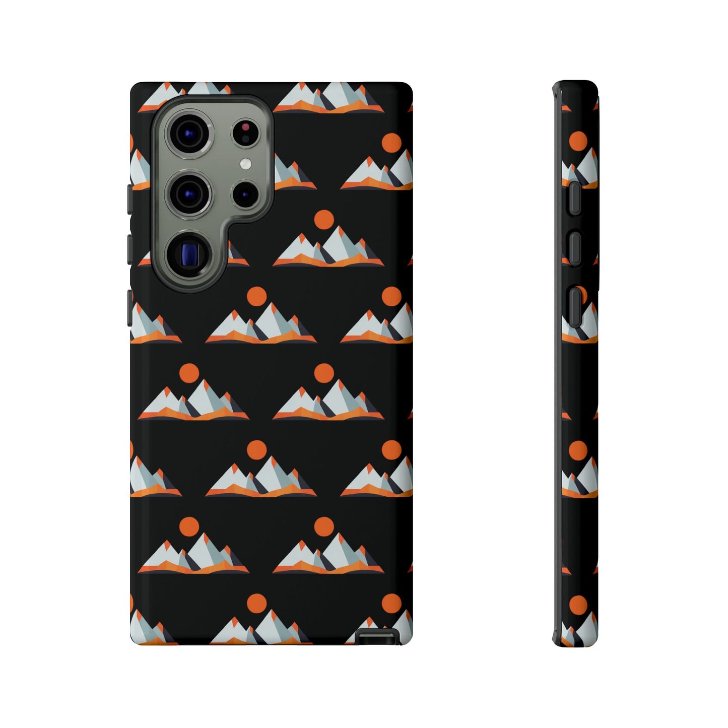 Geometrik Dağ ve Güneş – Minimalist Sanat Telefon Kılıfı