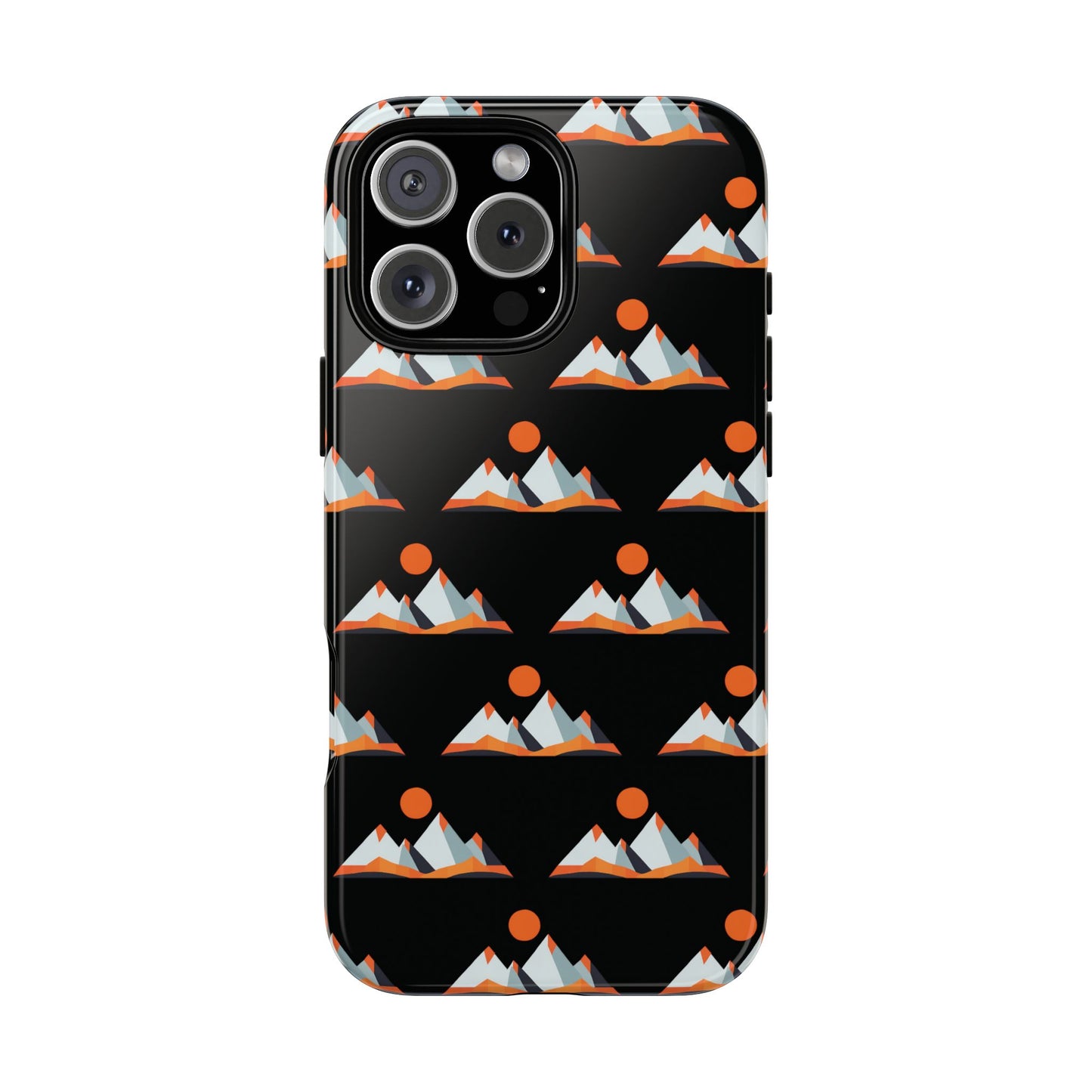 Geometrik Dağ ve Güneş – Minimalist Sanat Telefon Kılıfı