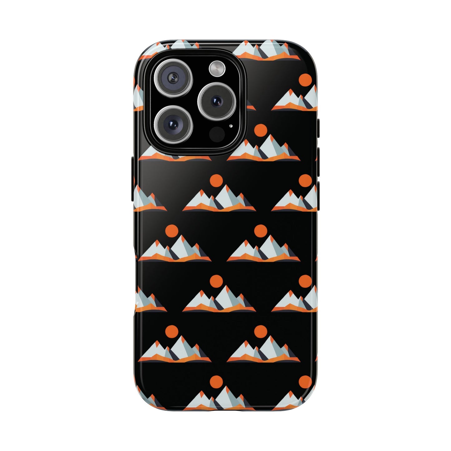 Geometrik Dağ ve Güneş – Minimalist Sanat Telefon Kılıfı