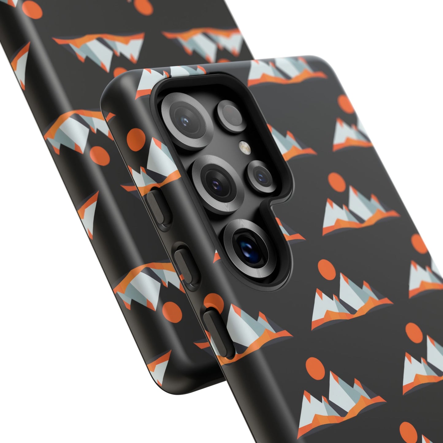Geometrik Dağ ve Güneş – Minimalist Sanat Telefon Kılıfı