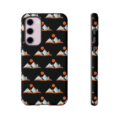 Geometrik Dağ ve Güneş – Minimalist Sanat Telefon Kılıfı