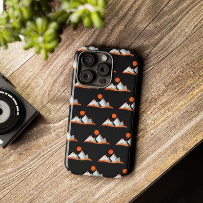 Geometrik Dağ ve Güneş – Minimalist Sanat Telefon Kılıfı