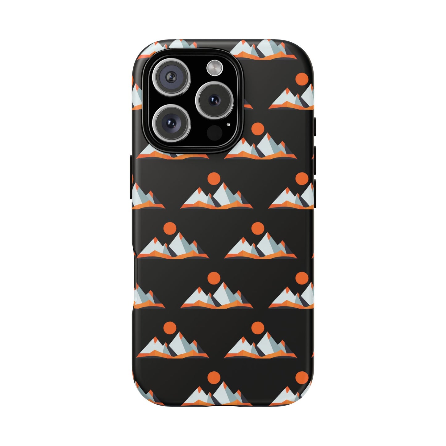 Geometrik Dağ ve Güneş – Minimalist Sanat Telefon Kılıfı
