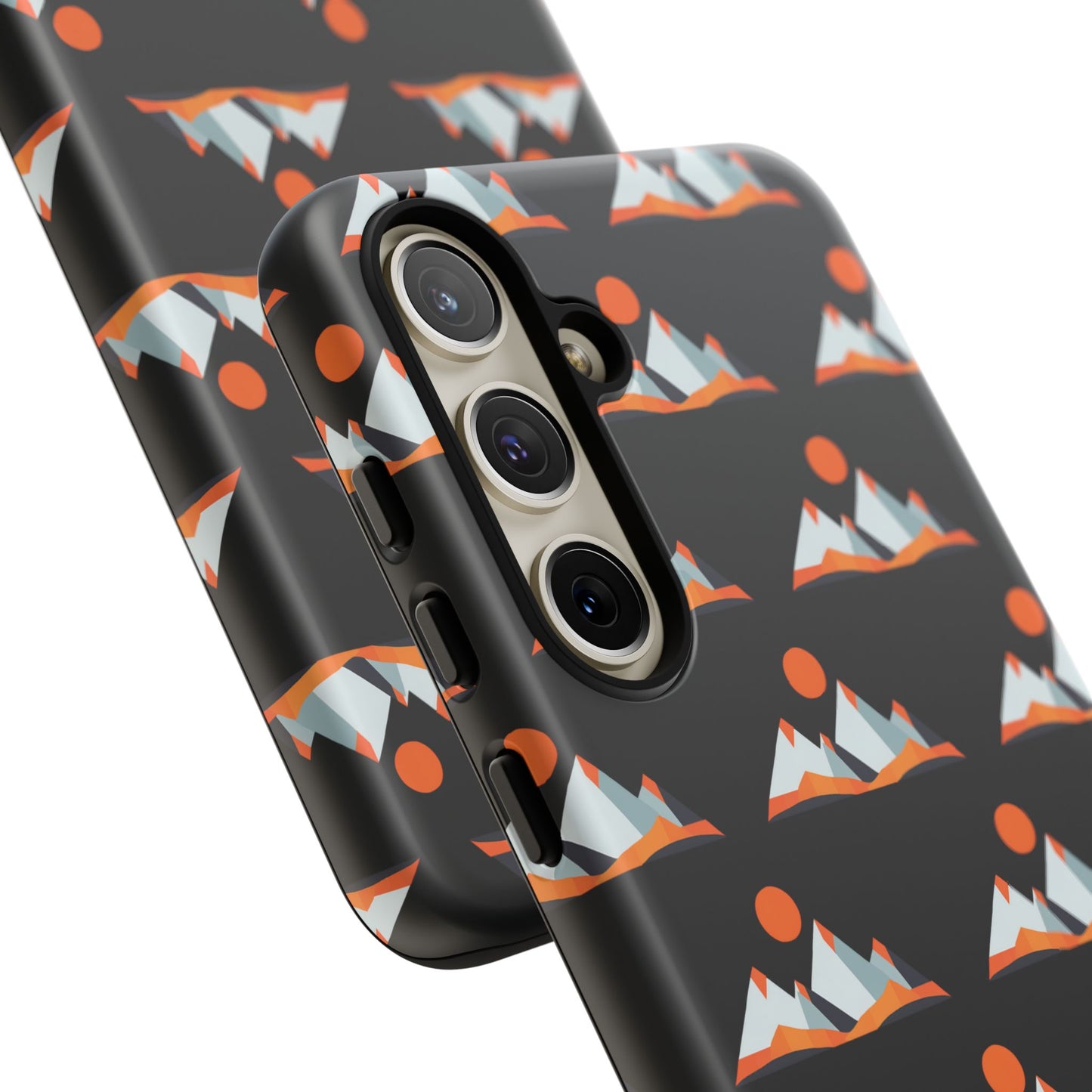 Geometrik Dağ ve Güneş – Minimalist Sanat Telefon Kılıfı