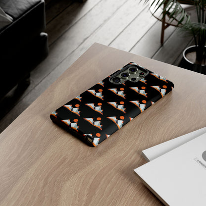 Geometrik Dağ ve Güneş – Minimalist Sanat Telefon Kılıfı