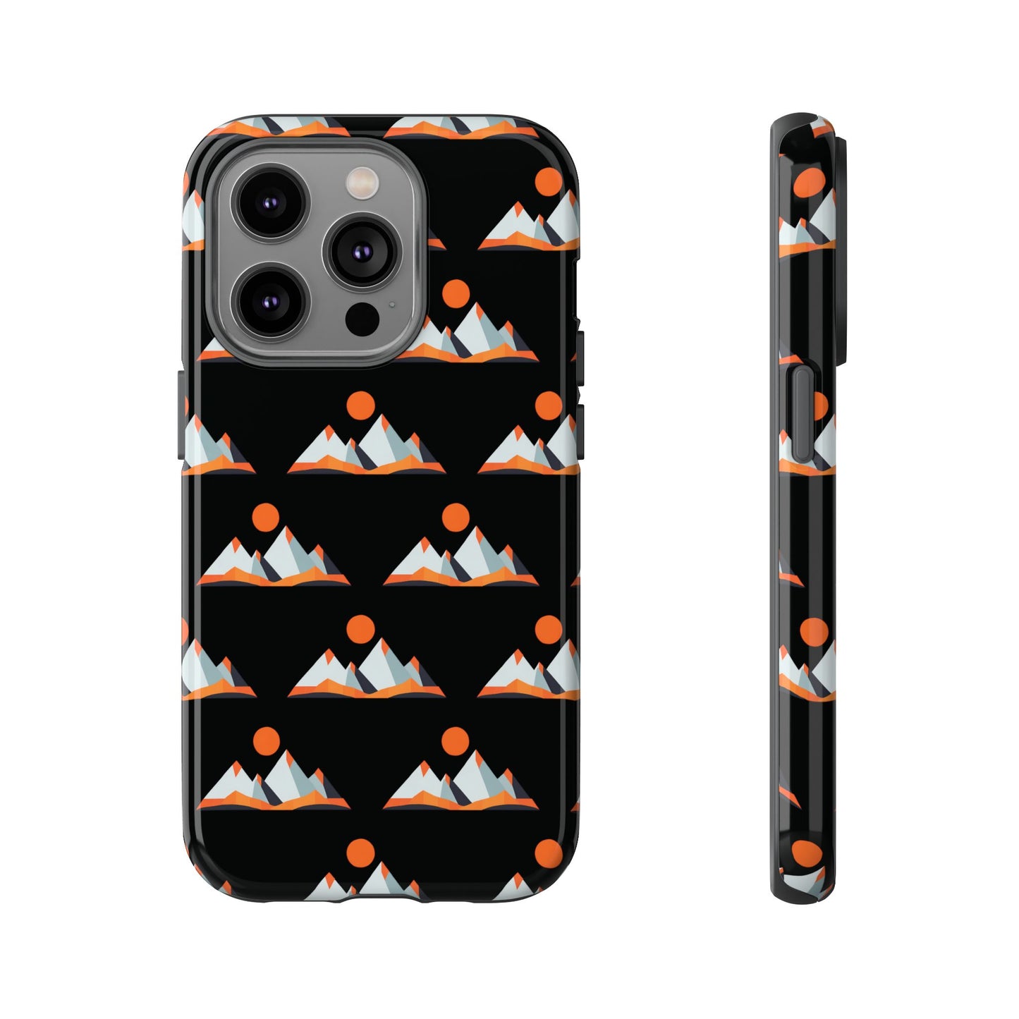 Geometrik Dağ ve Güneş – Minimalist Sanat Telefon Kılıfı