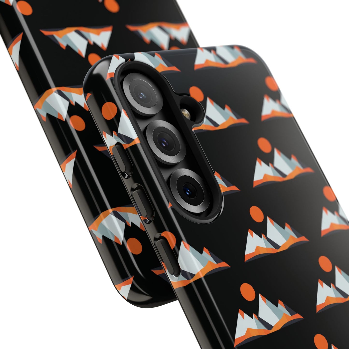 Geometrik Dağ ve Güneş – Minimalist Sanat Telefon Kılıfı