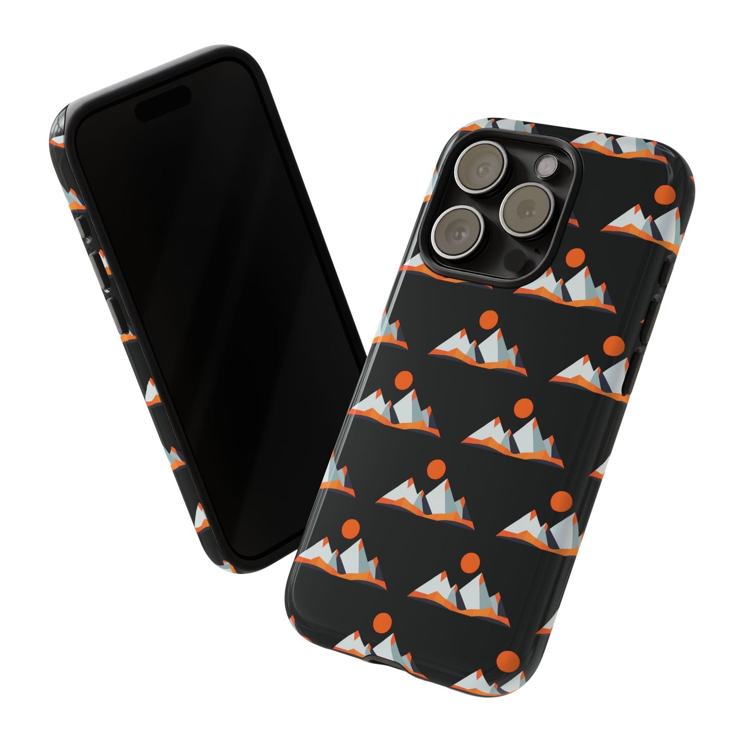 Geometrik Dağ ve Güneş – Minimalist Sanat Telefon Kılıfı